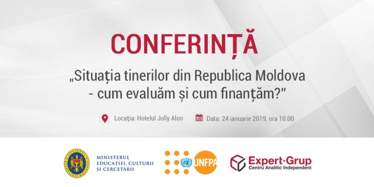 Centrul Analitic Independent Expert-Grup Vă invită să participați la conferința „Situaţia tinerilor din Republica Moldova – cum evaluăm şi cum finanţăm?”   